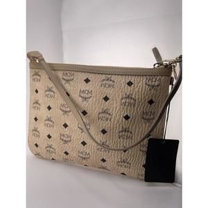 MCM Monogram Shoulder Pouch with small card wallet